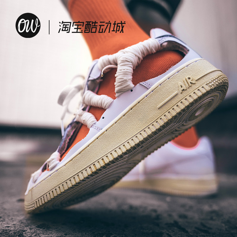 Nike Nike summer men's hollow bone shoes custom af1 Air Force One sneakers custom diy hand-painted N-0255