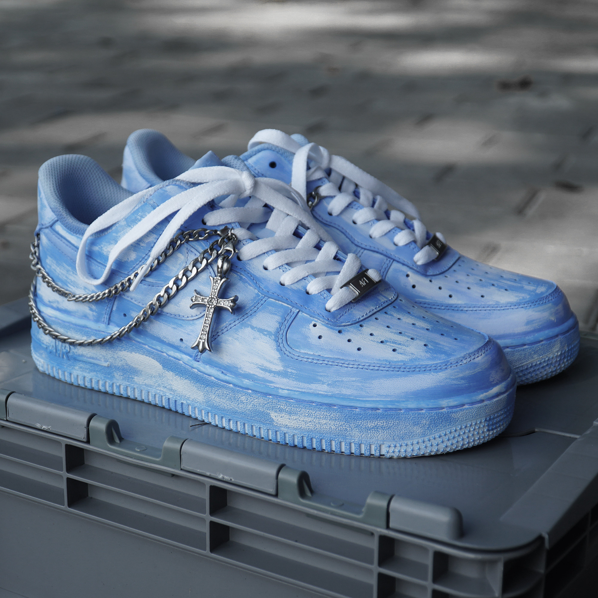 Nike Air Force1 Nike Men's Shoes AF1 Air Force One Dip Sneakers Shoes Custom Tide N-0255