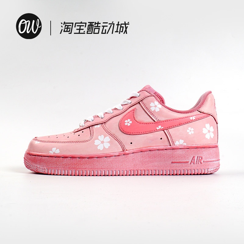 (excluding shoes) Nike sneakers men's AF1 air force one cherry blossom nike shoes men's and women's basketball shoes customized