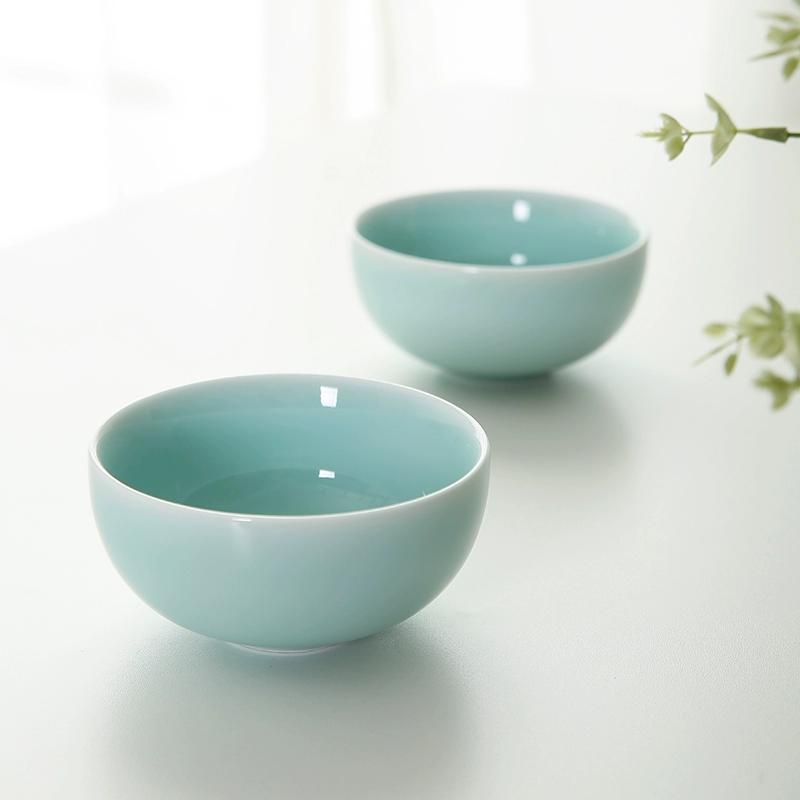 Long Tuyền Celadon Hộ gia đình Trung Quốc Ăn Bát Gốm sứ Nhật Bản Bộ đồ ăn Nhật Bản Mười món Bộ Bát cơm màu tinh khiết - Đồ ăn tối