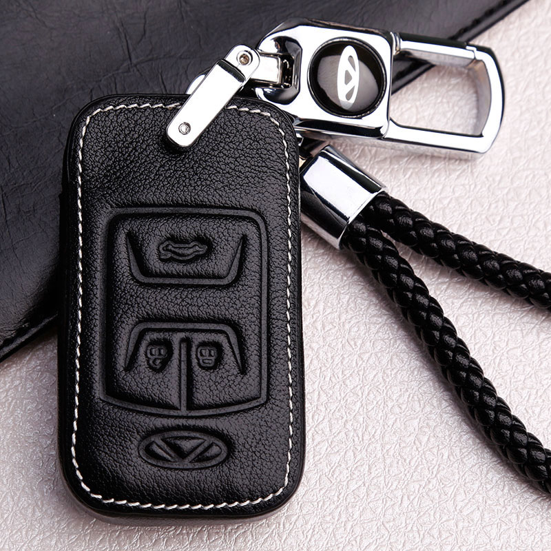 Special Chery Rover 8 car key sleeve Rihu Eight upscale genuine leather key bag remote control lock spoon shell creativity