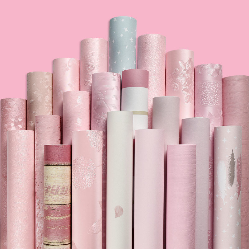 Solid 3D Decorative Wall Sticker Cozy Bedroom Self Adhesive Girl Pink Fields Garden Wind Wallpaper Dormitory Waterproof Renovated Wallpaper