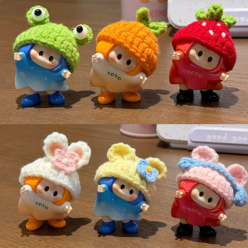 Yoyo-Chan Headgear, Right-Chan Hat, Handmade Yarn Crochet Doll Clothing Accessories, Cute Yarn Knitting