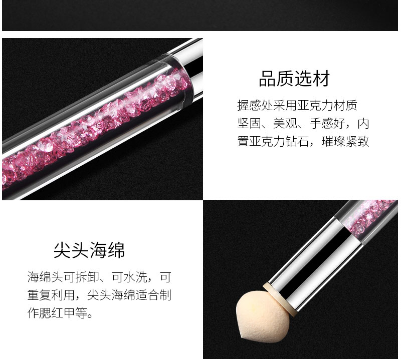 Nail smudge bút đôi đầu bọt biển bút smudge artifact gradient người mới bắt đầu thiết lập poke bút tool công cụ làm móng tay màu đỏ - Công cụ Nail kìm bấm móng