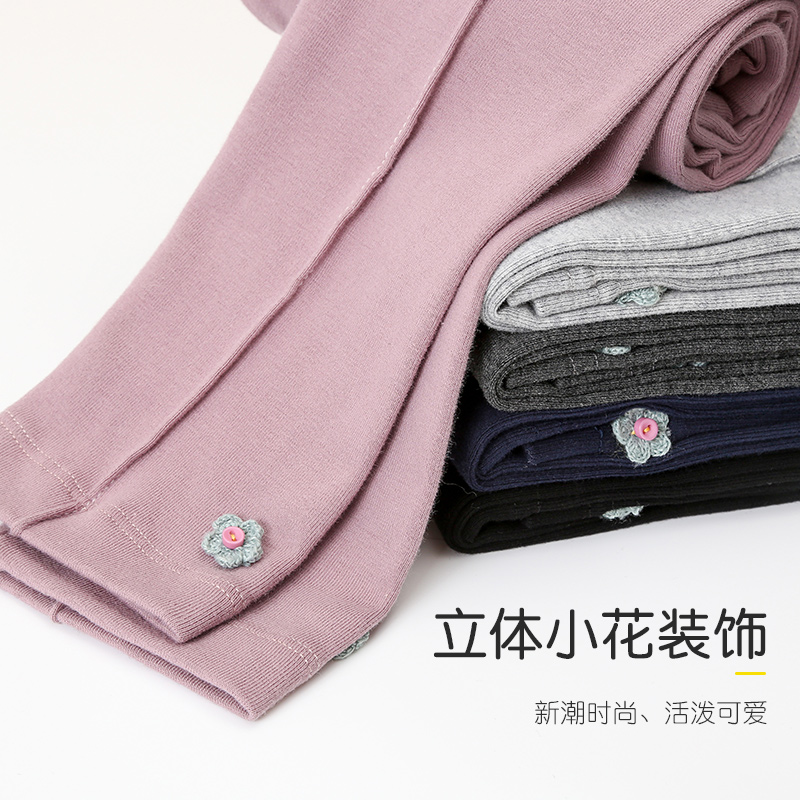 Pure cotton girl inner lap pants spring and autumn slim outside wearing foreign send baby children's pants for children's fall 2022 new