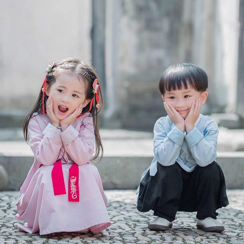 Children's Han clothing superfairy girl suit spring and autumn Chinese wind children's clothing boy Tang clothing Baby autumn clothing