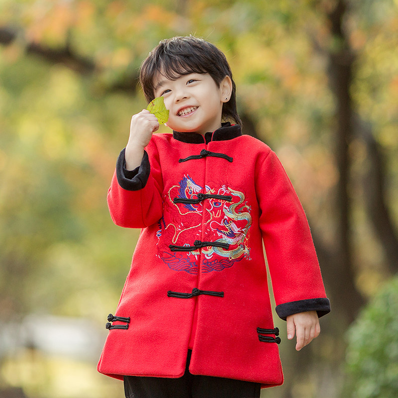Boy's New Year Tang dress Chinese wind child clothing New Year's clothing New Year's Eve clothes for Chinese New Year festive gown Children's Han clothes Winter