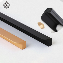 Drawer cabinet black simple light luxury new Chinese cabinet door handle one-shaped modern golden wardrobe long handle
