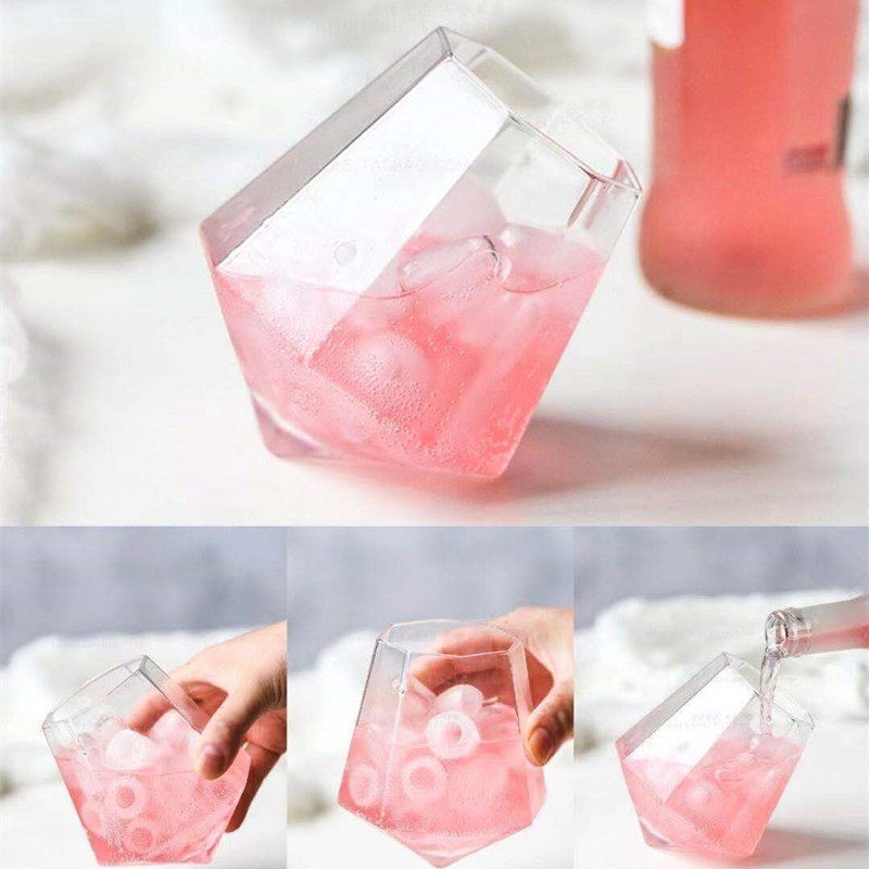 Ins Wind tumbler Tumbler Star Anise Diamond Cup Profiled Drink Cup Glass Cup Glass Cup Creative Mesh Red Cup Cocktail Glass