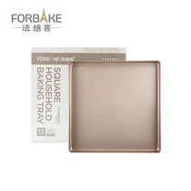 Farbakery Golden Square Grilled Pan Pizza Pan Not Stained Cake Pan Baking Mold 28 * 28 Home baking tray
