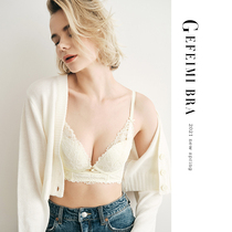 Underwear womens summer French non-steel ring gathered small chest special breast anti-sagging thin lace bra set