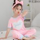 . Childrens pajamagirls mùa xuân và mùa hè bông ngắn tay quần áo đan len ve áo phù hợp với trẻ em gái ở trẻ em nhà lớn