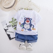 . Childrens Set trai mùa hè 2020 New Baby bông mùa hè mỏng ngắn tay áo hai mảnh quần áo trẻ em.