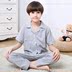 . Childrens pajamagirls mùa xuân và mùa hè bông ngắn tay quần áo đan len ve áo phù hợp với trẻ em gái ở trẻ em nhà lớn 