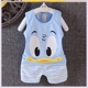 . Boys vest bộ bộ bé mùa hè không tay quần short hai mảnh 0-1-2-3-4 tuổi cartoon áo khoác.