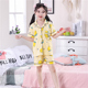 . Xuân Thu childrens tay áo ngắn trẻ em vừa đồ ngủ womens bông bộ bé trai quần áo nhà cô gái mùa hè mỏng