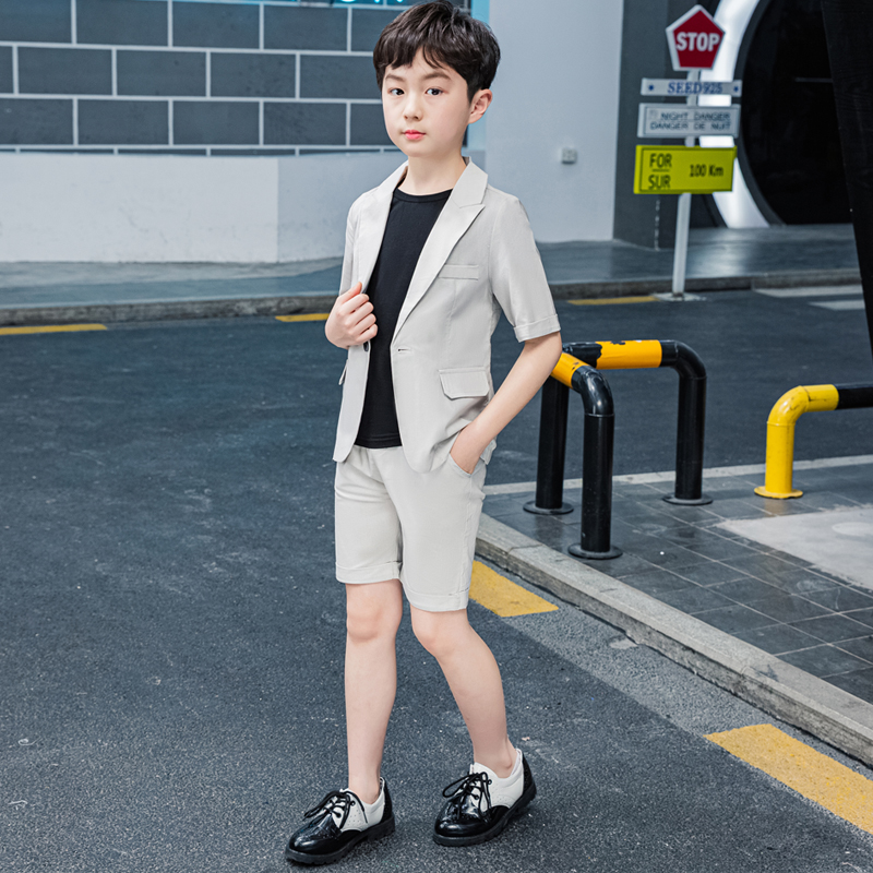 Children's casual Korean short sleeve small suit jacket boy suit suit summer boy handsome fashion dress