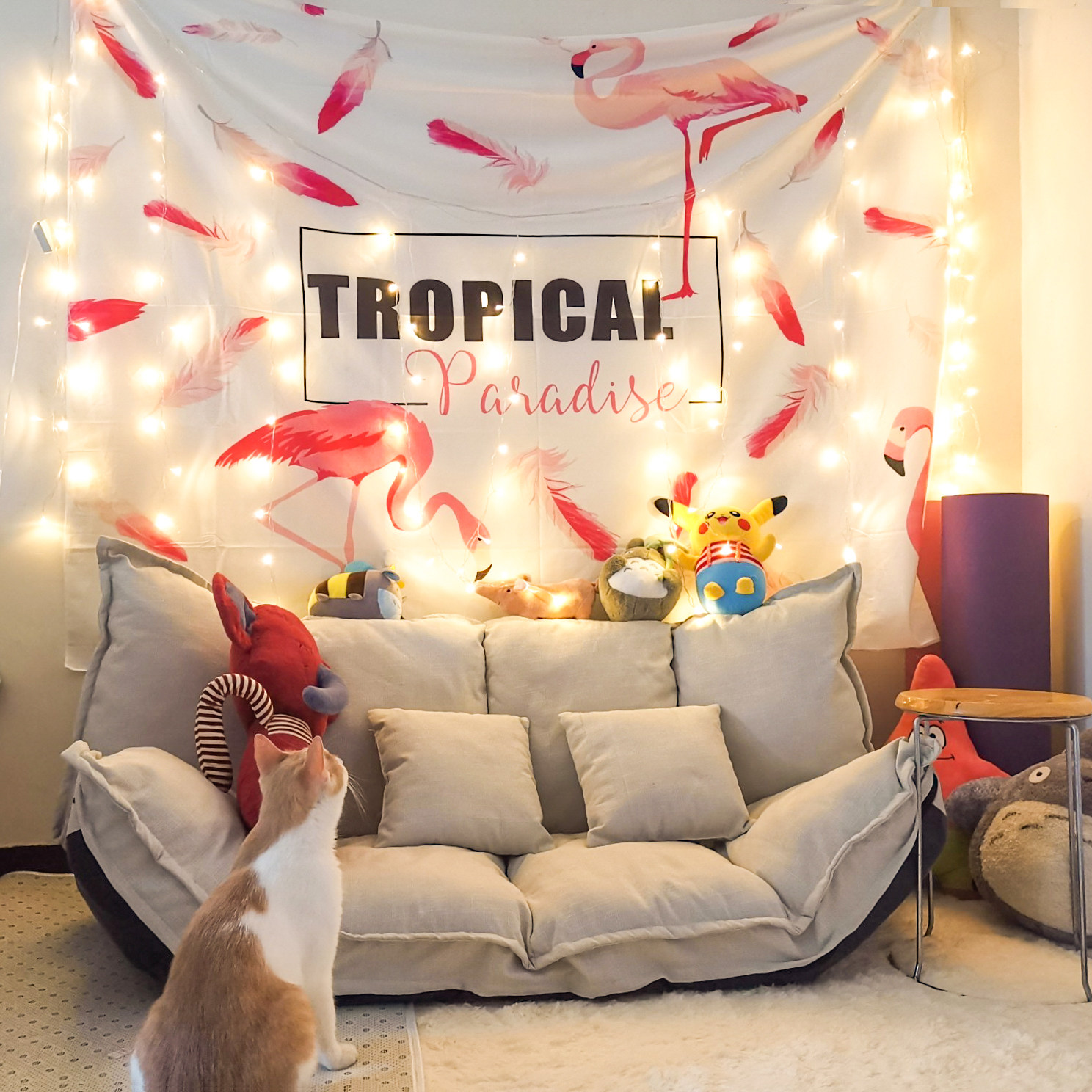 Lazy tatami small sofa bed bedroom balcony single double backback lounge mesh red folding and removable