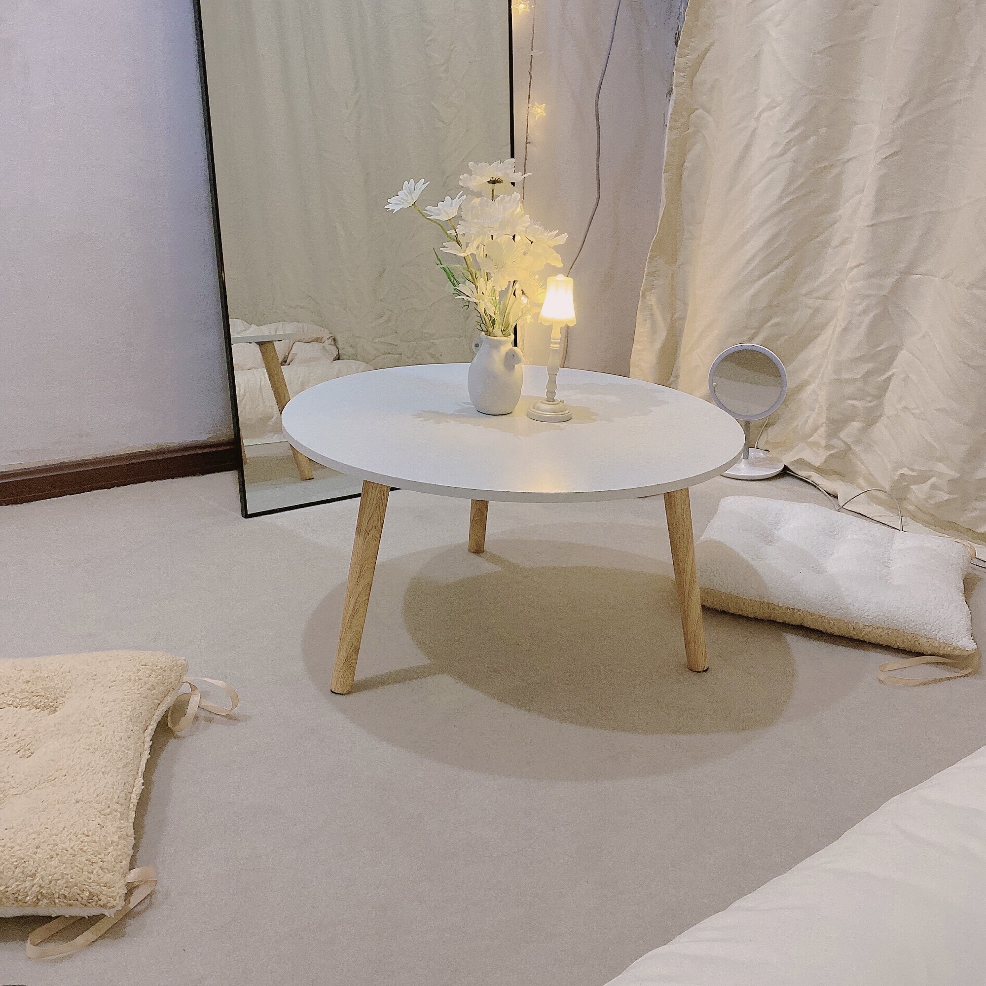 Balcony Floating Window Small Tea Table Tatami Day Style Home Bedroom Window Sill Mini small round table Jyoins sit ground