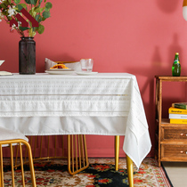 And Courtyard Table Cloth Art Modern Minimalist Opulent Luxurious Hollowed-out White Lace Restaurant Nordic Round Table Cloth