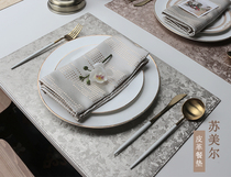 Special price and court grey leather dining cushion Nordic table cushion home light lavish Western dining thermal insulation mat waterproof and anti-scalding