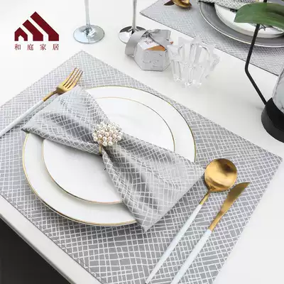 Hetong modern simple fabric table mat Nordic luxury steak mat gray ins Wind insulation on placemat custom