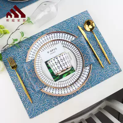 Western food mat decorative mat fabric European table mat light luxury Nordic heat insulation mat dish bowl mat plate mat