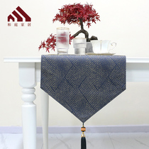He Ting table flag Modern simple light luxury tea table decorative cloth Long strip Chinese Zen new Chinese table fabric