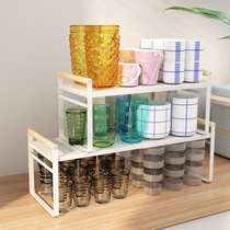 Free-to-punch cup accommodating shelf Desktop Home Living room cupboard Stratified Discharge Cup Glass Cup of tea Dail holder