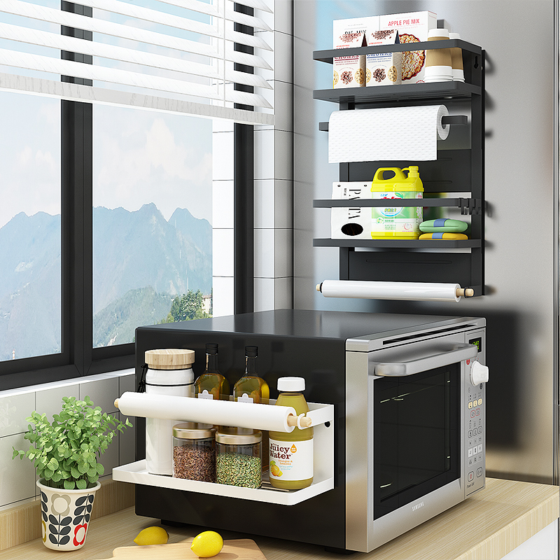 Fridge Upper Shelf Side Containing Magnet Wall-mounted Racks Paper Towel Containing Shelf External Side Snow Cabinet Magnetic Attraction Shelf