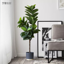 Roman mom emulated plant potted living room fake tree green leaf diamond large floor green plant indoor decoration pendulum