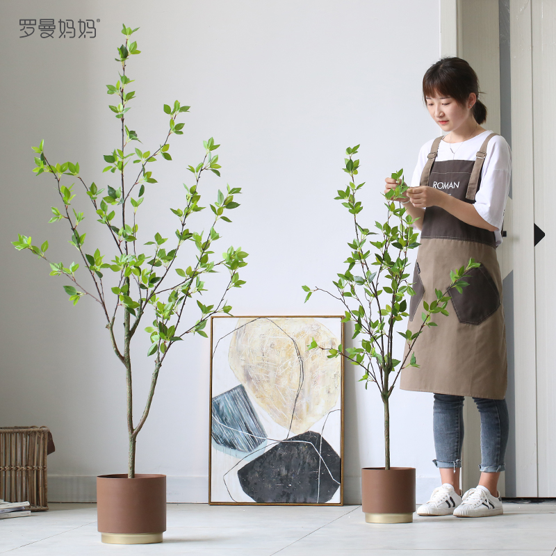 Roman Mother Nordic Ins Emulation Green Plant Toon Tree Potted Indoor Living Room Living-ground Plant Decoration Pendulum