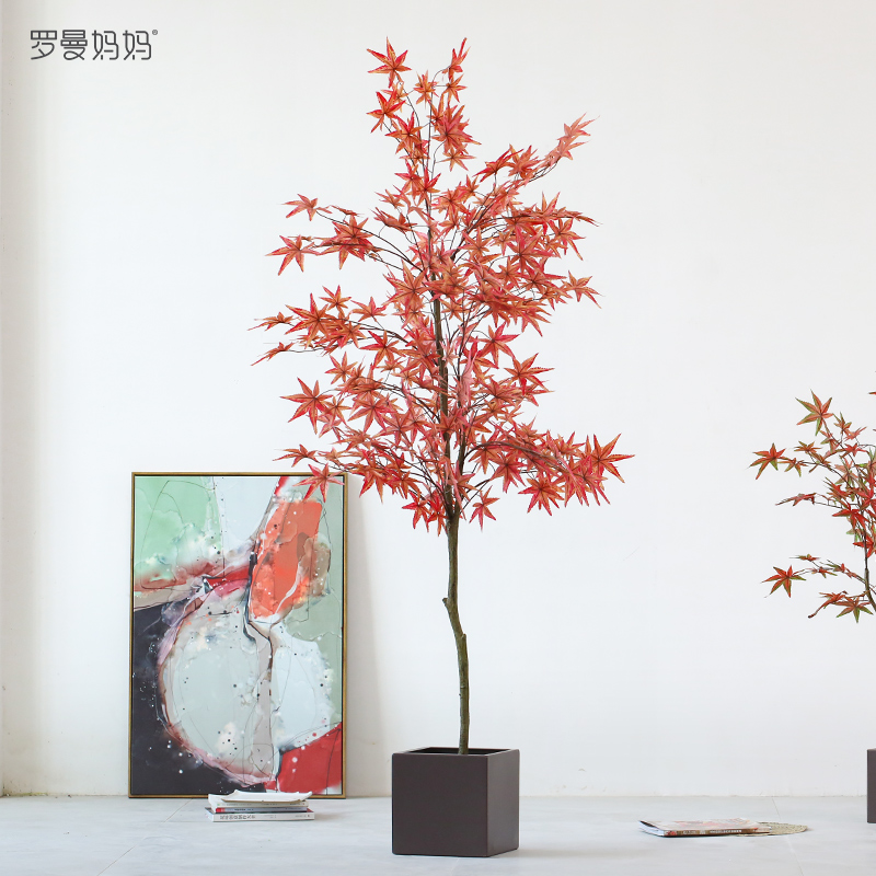 Roman Mother Nordic Wind Emulation Plant Decoration Fake Maple Tree Potted Large Green Plant Indoor Floor Pendulum decoration
