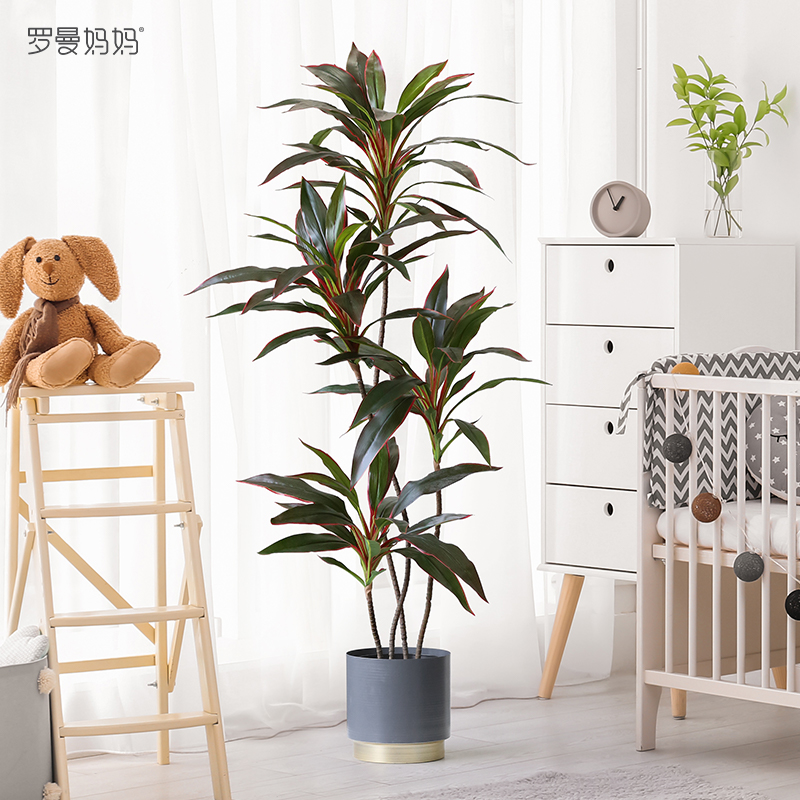 Roman Mama Now Indoor Minima Simulation Plant Potted Small Leaves Red Side Iron Living Room Sofa Floor Green Planting Pendulum-Taobao