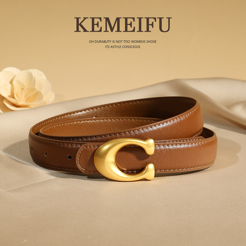 Light luxury cowhide belt quality guaranteed to be soft and durable