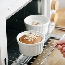 Japanese household high temperature white porcelain small baking cup Shufulei ceramic baking bowl Oven baking mold Dessert pudding cup