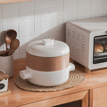 Japanese steamer casserole stew pot Household steamer Ceramic pot Gas high temperature small casserole Gas stove special stone pot