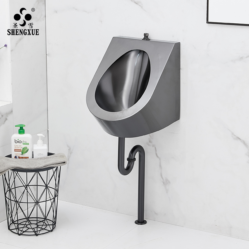 Holy Snow integrated with small poop hanging wall-style black men urinals Home 304 Stainless Steel Urinals