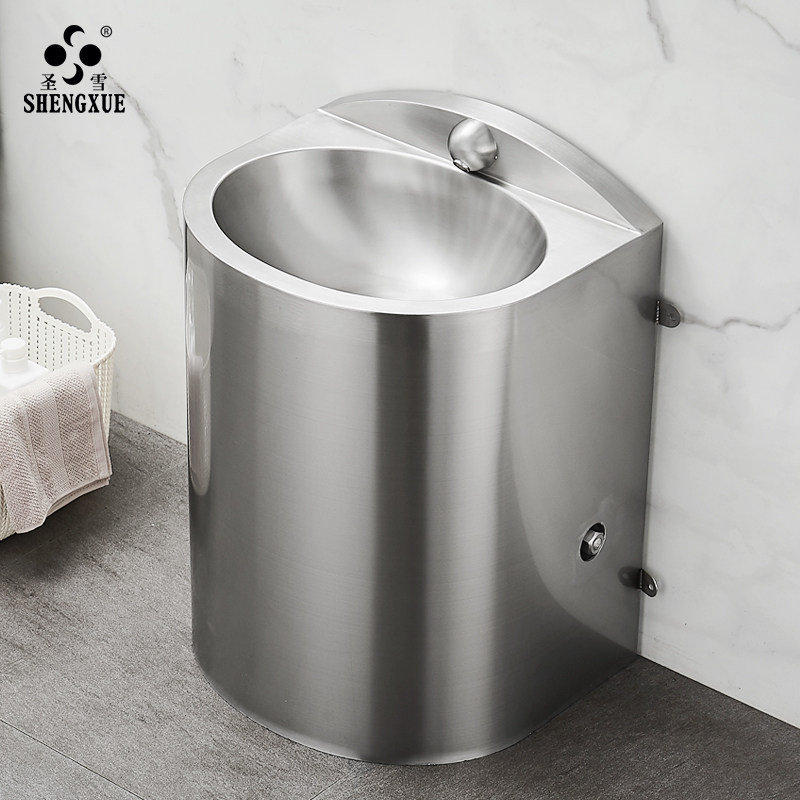 Holy Snow 304 Stainless Steel Prison Warts Wash Basin Floor Type Washbasin Columns Basin Makeup room washbasin