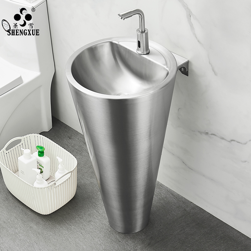 Outdoor Washbasin 304 Stainless Steel Column Basin Outdoor Floor Art Face Basin Bar Dressing Room Washbasin
