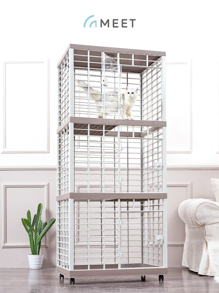 meet cat cage Home three-story indoor pet fence cat house Large oversized cat nest Cat house villa