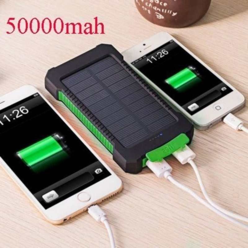 DualUSB Waterproof Solar Power Bank 50000mAh