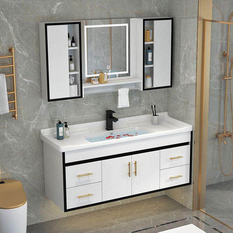 New 2023 Bath Room Cabinet Combined Ceramic Integrated Toilet Bathroom Cabinet Hanging Cabinet Noodle Basin Cabinet Washout Washstand Washstand Basin Cabinet-Taobao