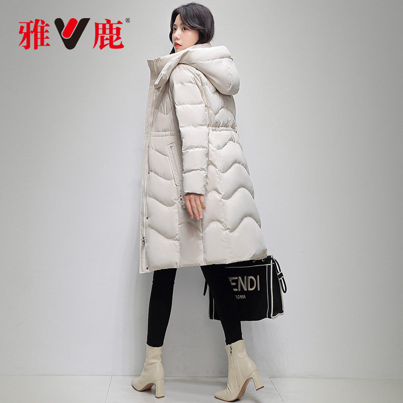 Yalu official down jacket women's 2022 winter new trendy mid-length thick over-the-knee jacket cold-proof pie overcome