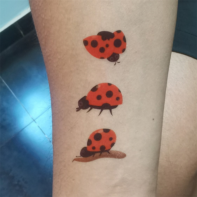 Sanerlian Ladybug Insect Temporary Tattoo Sticker Original Waterproof Long-Lasting Fresh Style