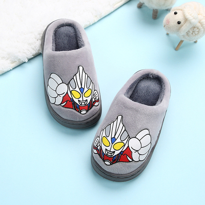 【博叮鼠】奥特曼男童防滑包跟棉拖鞋