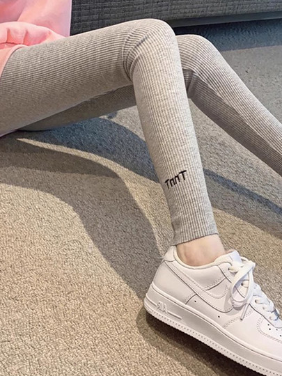 High-Waisted Leggings with Fleece Lining, Thickened for Autumn and Winter 2023, New Pure Cotton Skinny Pants, Stretchy and Warm