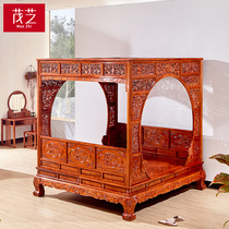 Mahogany canopy bed hedgehog rosewood Chinese style rosewood Ming and Qing dynasty dial bed moon hole bed rosewood wedding bed furniture