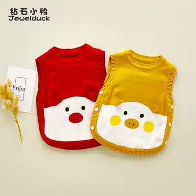 Baby knitwear Single-piece female baby sweater male vest top sweater newborn warm spring and autumn vest