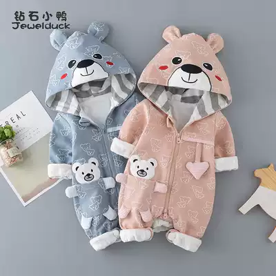 Net red baby clothes baby Autumn jumpsuit three or four months men and women baby clothes full moon out cute spring and autumn